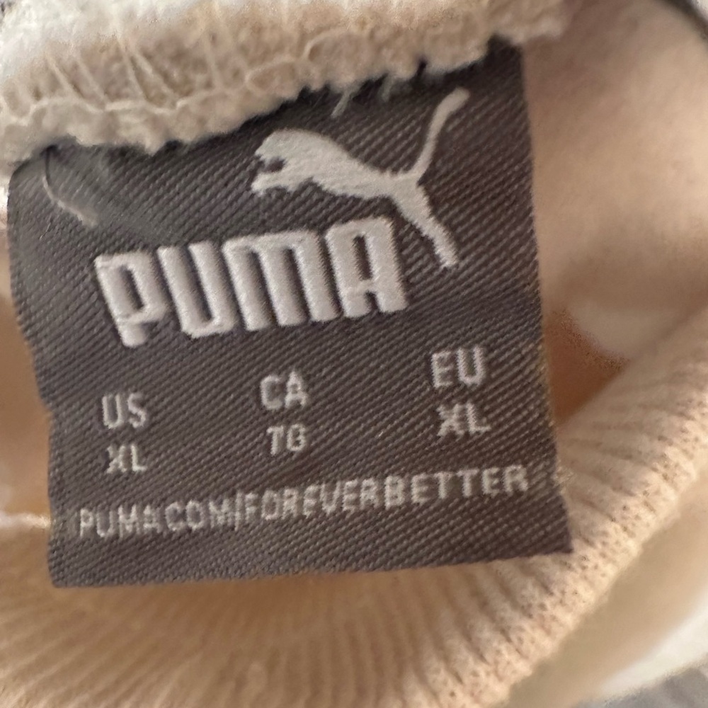 Puma Cream Wide-Leg Sweatpants with Gold Logo Size XL - Picture 6 of 7